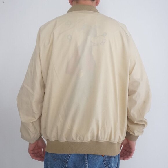 Vintage '80s General Motors Beige Zip Up Bomber Style Jacket XL By Holloway - Picture 3 of 11